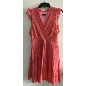 Rachel Zoe Pink Orange Babydoll Dress Coquette Preppy Sz 10